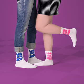 Love Sex Hate Blue Print Socks