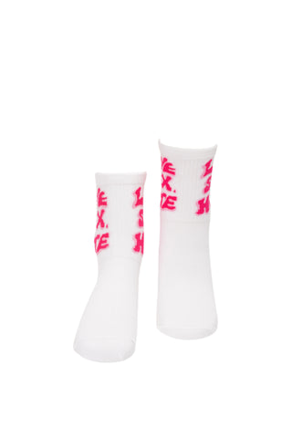 Love Sex Hate Pink Print Socks